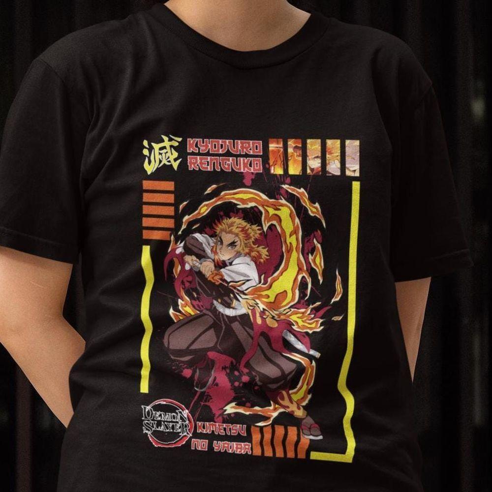 Rengoku Demon Slayer Kimetsu No Yaiba Anime Manga Kawaii 2 Vuitino Shirt